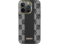 Apple Iphone 13 / 14 / 15 Dkny Hardcase Leather Checkered Mono Pattern Magsafe (Dkhmp14spcpvslk) Dėklas Telefonui Juodos Spalvos