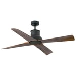 Faro Barcelona - Faro winche - Ventilateur de plafond marron avec moteur cc intelligent - Télécommande incluse