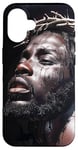 Coque pour iPhone 16 Jésus Noir, Christianisme, Église, Christ, Jésus