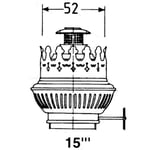 Brenner i Messing for Oljelampe 15''' 52 mm