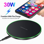 30W Wireless Charger Pad For Apple AirPods iPhone 15 14 Pro Samsung Z Flip 5 S23