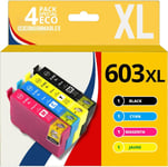 603XL Pack de 4 Cartouches d'encre Compatible pour Epson 603 XL Etoile de Mer pour Epson XP-2100 XP-2155 XP-3100 XP-4100 WF-282