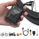 Tlily - Pompe Électrique de Vélo, Compresseur D'Air Portable Sans , Gonflage Vélo avec Jauge pour Valve Presta et Schrader