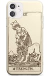 Strength Tarot Card Cream Slim Phone Case for Iphone 11 TPU Protective Light Strong Cover with Psychic Astrology Fortune Occult Magic