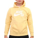 Nike Men SB Icon Pullover Skate Hoodie - Celestial Gold/Summit White, M