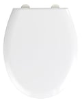 WENKO Abattant WC avec Frein de Chute Rieti, abattant WC clipsable avec Fixation INOX, capacité de Charge jusqu'à 300 kg, Duroplast antidérapant, 37 x 44.5 cm, Blanc