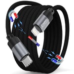 Magtame Magnetic iPhone Charger Cord Coiled, 1M Braided USB C to Lightning Cable Fast Charging, MFi Certified Compatible with iPhone 14 13 12 11 Pro Max Xr Xs Plus Original Design Patent Product