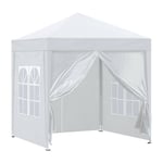 Clipop - Tonnelle de jardin 3 x 3 m imperméable avec 4 panneaux latéraux et sac de transport, tonnelle pour mariage,Blanc