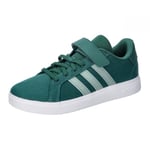 adidas Mixte Grand Court 2.0 Shoes Children Chaussures de Tennis, Collegiate Green/Off White/Core Black, 33 EU