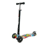 SILOLA Children Graffiti Scooter Gift for Kids Fun Exercise Skateboard Toys Scooter Children Kick Scooter Stunt Scooter