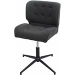 Décoshop26 - Fauteuil chaise de bureau salle à mager pivotante hauteur réglable tissu gris foncé pied métal noir