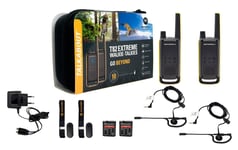 PAIRE WALKIE MOTOROLA T82 + CHARGEUR + CASQUE + VALISE DE TRANSPORT PMR446