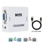 Grwibeou-Convertisseur compatible VGA vers HDMI,boîtier vidéo VIncome 2HDMI,adaptateur audio 1080P,ordinateur portable,PC,budgétaire HDTV,TV portable - Type VGA To HDMI