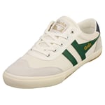 Gola Badminton Mesh Mens Off White Green Casual Trainers - 10 UK