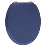 GELCO DESIGN Abattant WC Dolce - Charnieres inox - Bois moulé - Bleu marine