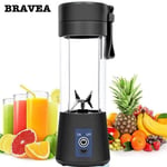 Mini Blender des Smoothies Portable Presse-agrumes de Fruits électrique Mixeur de Jus USB, Rechargeable, 380 ml Noir