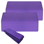 ADAFY 3 pièces Bloc de Yoga liège Sport Gymnase à Domicile Exercice Bois Yoga Brique Doux Bloc Haute densité pour Sport intérieur Exercice entraînement Fitness-3 pièces Violet