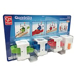 Hape Circuit de Billes en Bois Quadrilla, Extension Set de Blocs de Contrôle pour Parcours de Billes - Distributeur, 3 Blocs à Bascules - Jeux Construction en Bois Enfant dès 4 Ans, Fille, Garçon