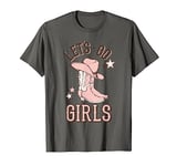 Retro Leopard Cowboy Hat Let's Go Girls Western Cowgirls T-Shirt