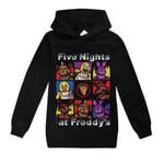 Five Nights at Freddy's FNAF Barn Hoodie med långa ärmar för pojkar Black 150 cm