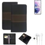 Phone Case + earphones for Samsung Galaxy S21 5G Exynos Wallet Cover Bookstyle p