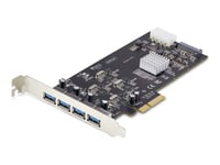 Startech.Com P5q4a-Usb-Kort, Pcie, Usb 3.2 Gen 1 (3.1 Gen 1), Full Höjd/Låg Profil, Pci 2.0, Sata 15-Kontakt, Svart