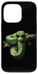 Coque pour iPhone 13 Pro Amoureux Drôles De Python D'arbre Vert, Serpents, Reptiles