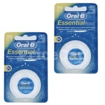 2 x Oral B Floss Essential Regular Floss | Dental Unwaxed Floss