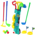 Outdoor Golf Caddy Set Childs Garden Game Toy with Balls Clubs Trolley 