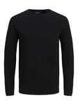 Jack & Jones Men's Jjehill Knit Crew Neck Noos Sweater, Black, XL