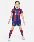 F.C. Barcelona 2023/24 Home Younger Kids' Nike Dri-FIT 3-Piece Kit