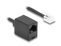 Delock Telefonkabel / Spiralkabel Rj11-Kontakt Till Rj45-Uttag Svart 2 M