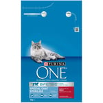 Purina - Croquettes pour chat stérilisé au bœuf One 3KG