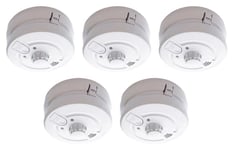 5 x Deta 1171 Combined Optical Smoke & Heat Alarms Mains Lithium Battery Back Up