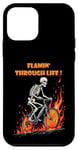 iPhone 12 mini Funny skeleton bike ride Going through hell Biker skeleton Case