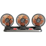 Merkmak - Ventilateur de refroidissement electrique pour voiture 24V Rotatif a 360 degres 3 tetes 2 vitesses Silencieux pour maison bureau et voiture