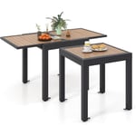 Goplus - Table de Salle à Manger Extensible de 80 à 160 cm, Table d'Extérieur Moderne en Aluminium avec Pièces de Fixation Dur 4 Pieds, Plateau à