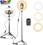 10 "  Ring  Light  with  Tall  Tripod  Stand &  Phone  Holder  for  Youtube  Vid