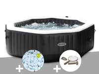 Kit spa gonflable Intex PureSpa Carbone octogonal Bulles et Jets 6 places + 5 kg de sel + Kit d'entretien