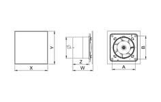 Stainless Steel Bathroom Extractor Fan 125mm with Timer and Humidity Sensor