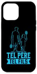 Coque pour iPhone 13 Pro Max Tel père tel fils accessoire badminton raquette humour