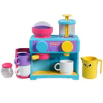 TOMY Toomies Bath Barista - Pretend Cafe Baby Bath Toys - Wall Mounted Bubble Bath Play Kitchen Toddler Toys - Kids Kitchen Set Includes 3 Cups, 1 Jug, 1 Shaker - +18 Months Boys Toys & Girls Toys