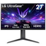 LG Ultragear Gaming Monitor 27GS65F, 27 Inch, 1080p, 180Hz, 1ms, IPS Display, HDR 10, NVIDIA G-Sync & AMD FreeSync Compatible, Smart Energy Saving, DisplayPort, HDMI