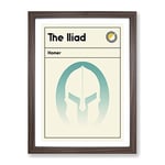 Book Cover The Iliad Homer Modern Framed Wall Art Print, Ready to Hang Picture for Living Room Bedroom Home Office Décor, Walnut A2 (64 x 46 cm)