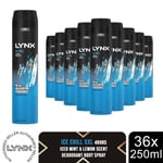 Lynx XXL Aerosol Deodorant Body Spray Ice Chill 48H Protection 250ml, 36Pack