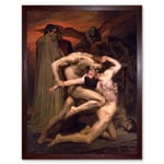 William Adolphe Bouguereau 1850 Dante and Virgil in Hell Demons Afterlife Divine Comedy Art Print Framed Poster Wall Decor 12x16 inch