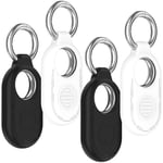 Miimal [4 Pack] Protective Case for Samsung Galaxy SmartTag2, Soft Silicone Tracker Cover Keyring, SmartTag2 Holder with Keychain, Anti-Drop Anti-Scratch Smart Tag2 Accessories [White×2+Black×2]