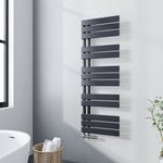 Radiateur Sèche-serviette eau chaude 1176x400mm sèche-serviettes, Lames plates ouverture latérale - Anthracite - Meykoers