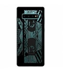 Coque Galaxy S10e cassette K7 tape geometrique noir transparente