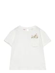 Mango Embroidered Cotton T-Shirt Vit